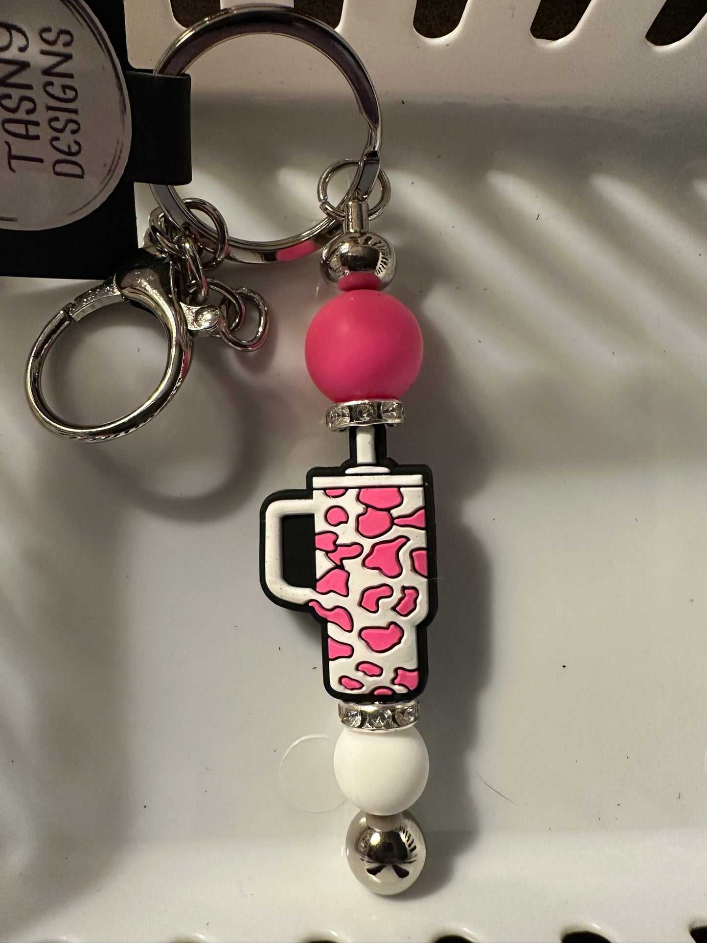 Pink Camo Cup Key Chain