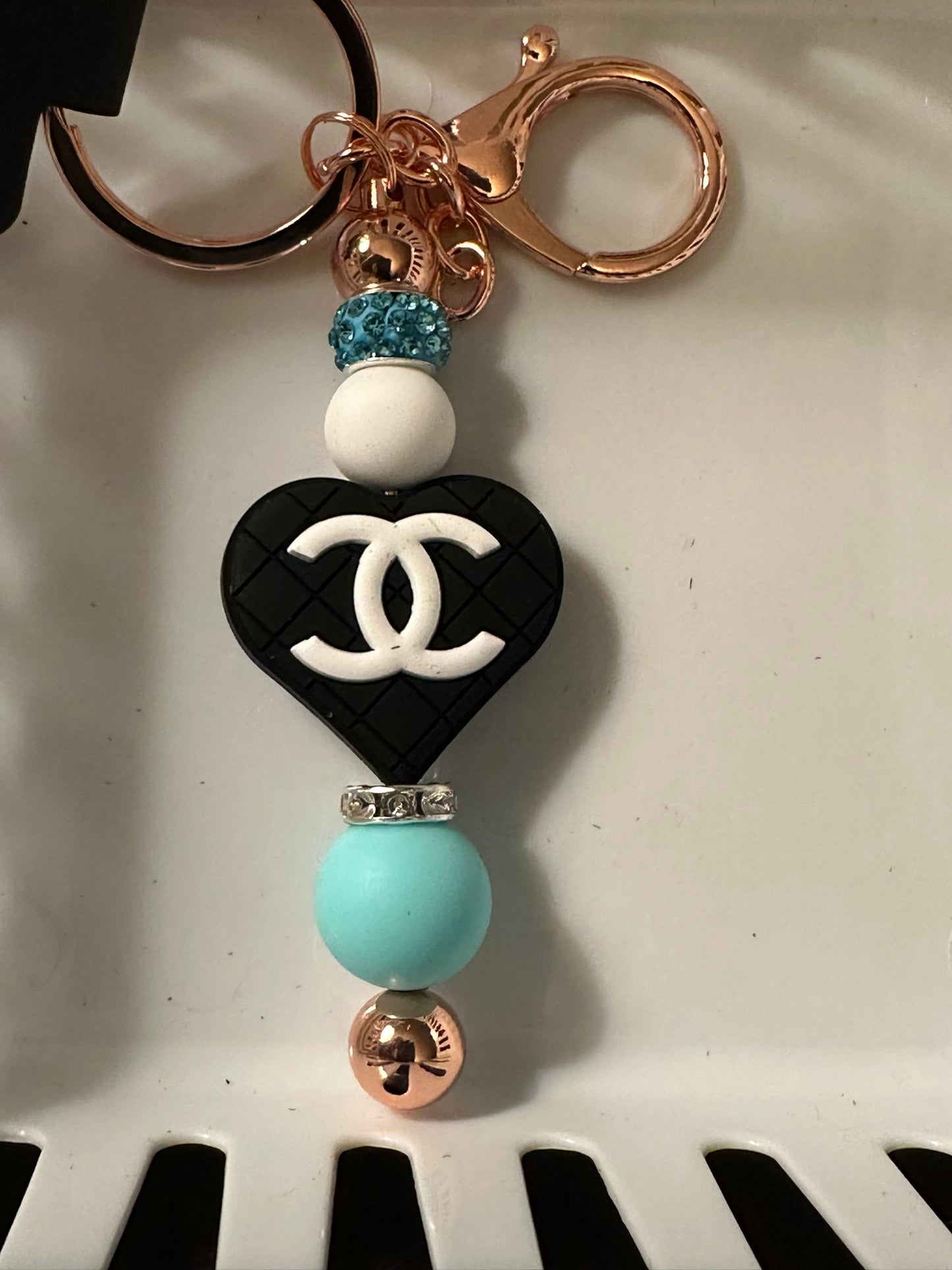 Chanel inspired bling key chain