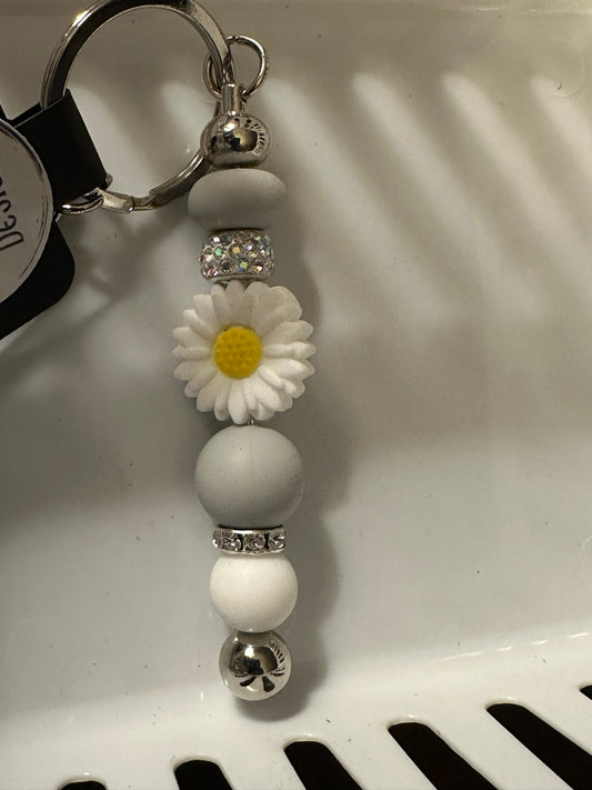 Daisy and Grey Bling Key Chain