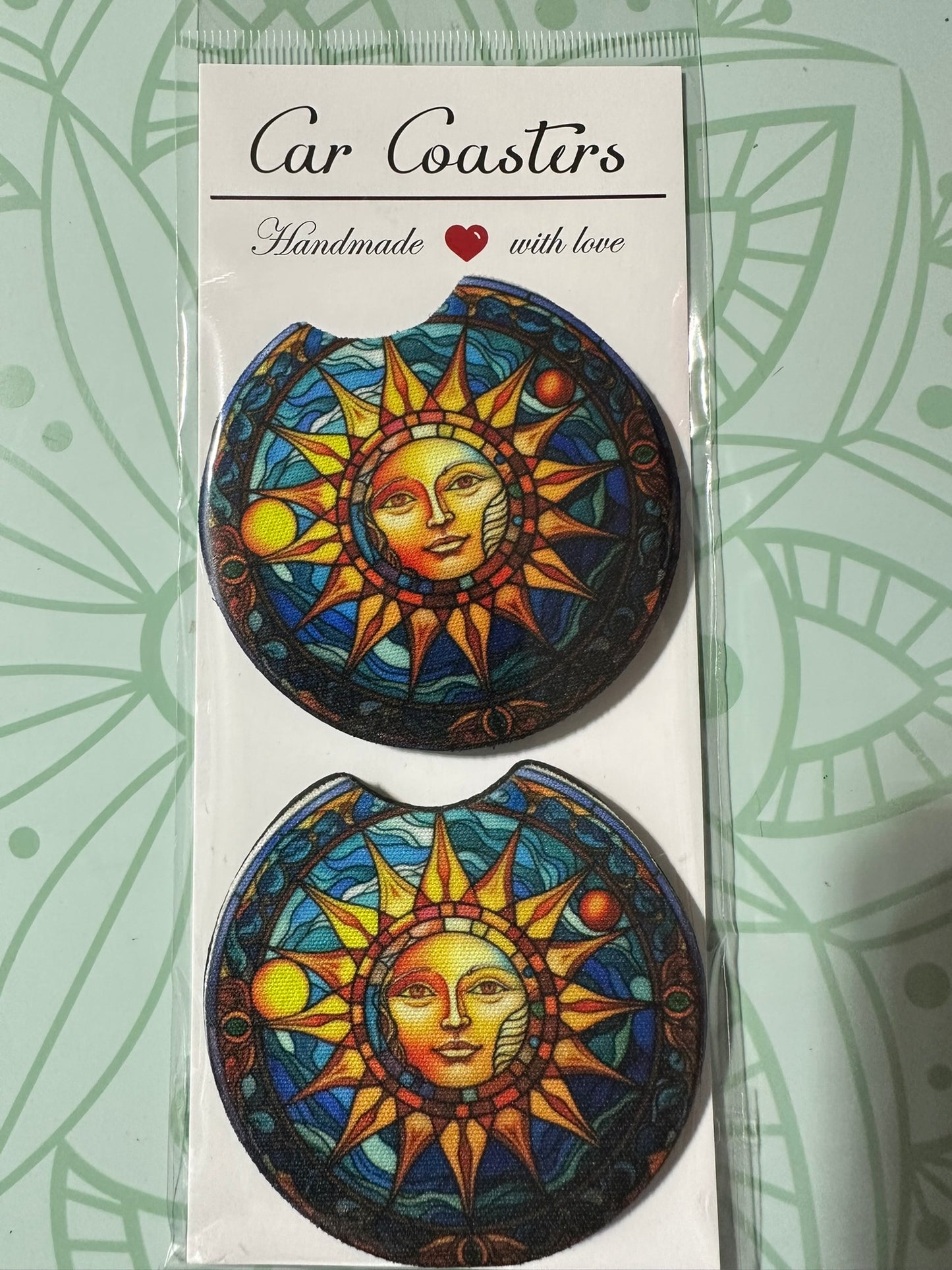 Sunshine Stained Glass Car Coaster