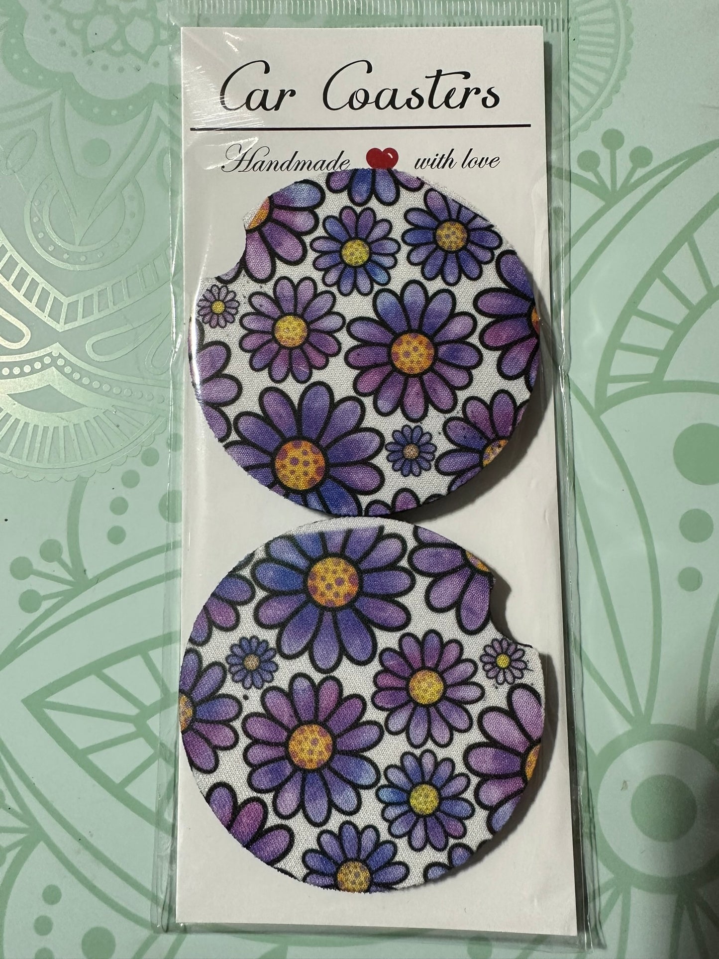 Purple Flower Car Coaster