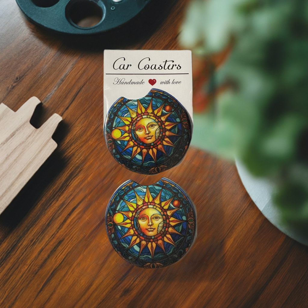 Sunshine Stained Glass Car Coaster