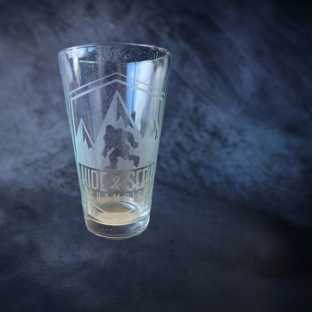 Bigfoot Hide and Seek Champion Etched Glass