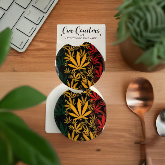 Multi Color Leaf Car Coasters