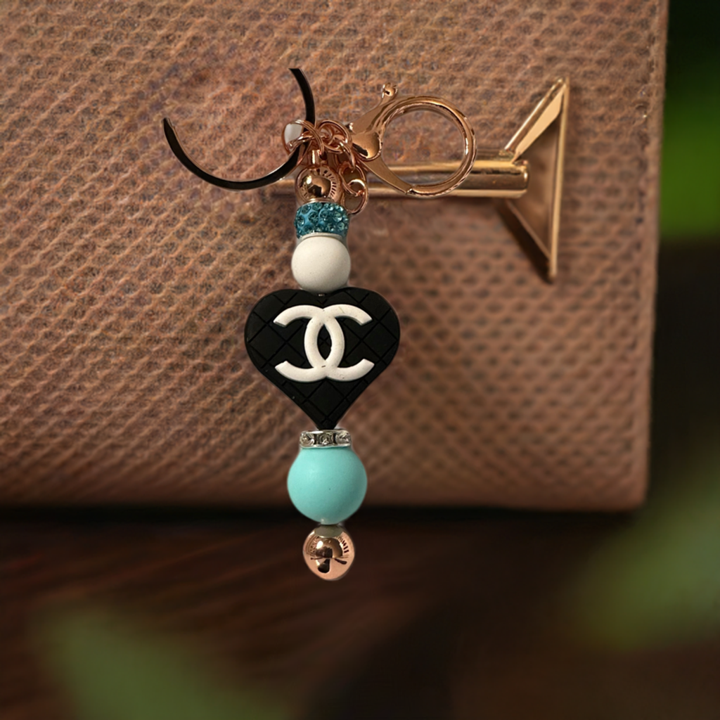 Chanel inspired bling key chain