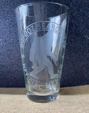 Bigfoot Search and Rescue Club Etched Glass