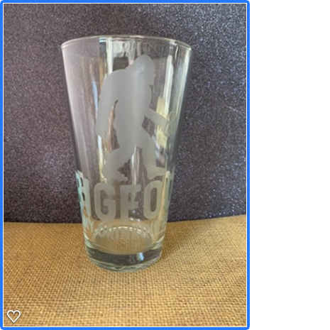 Bigfoot is my drinking buddy etched glass