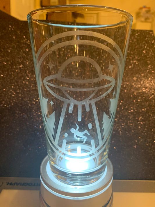 Alien etched glass